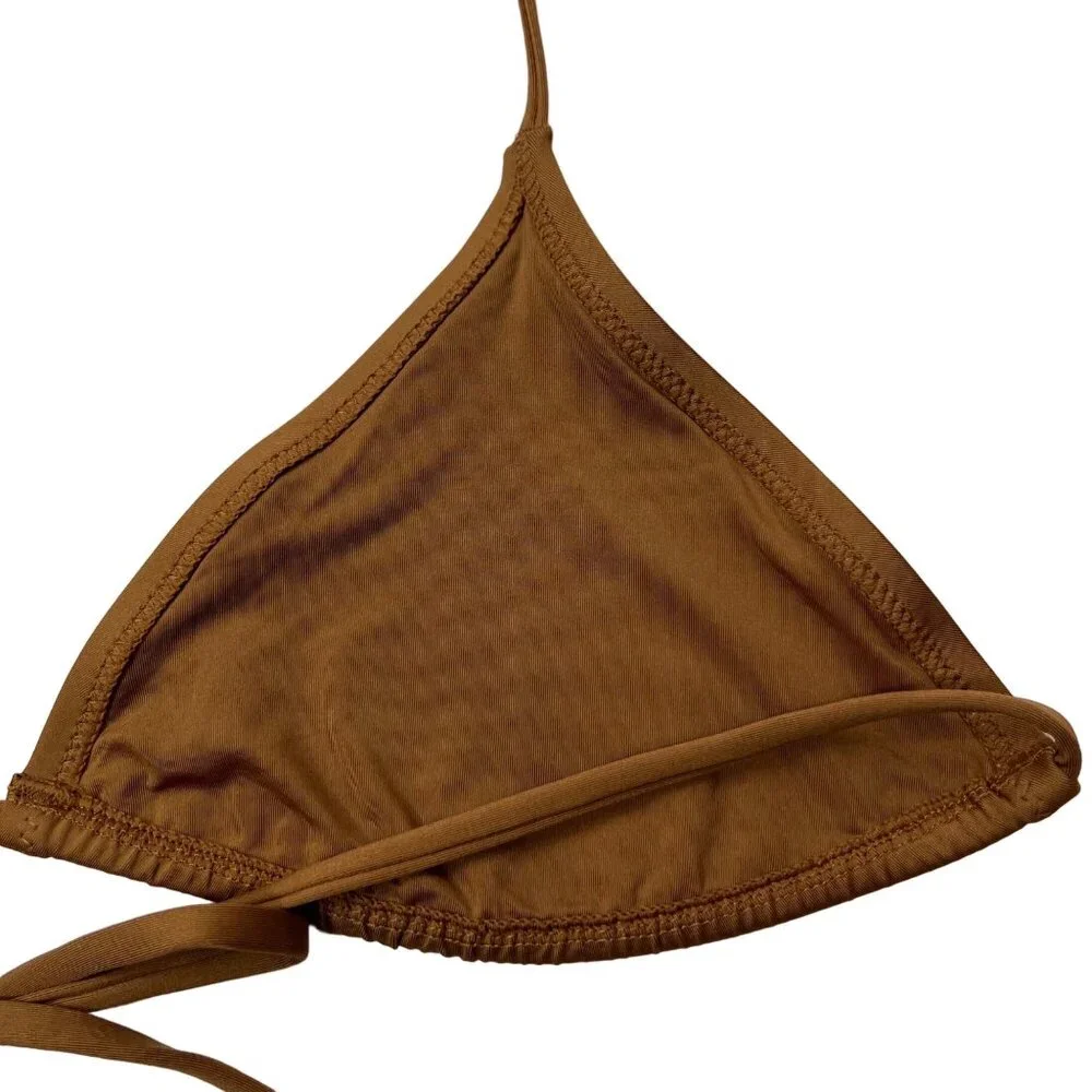 SKIMS Swim Micro Triangle‎ Top Almond Womens 4X